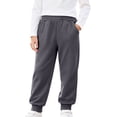 thumbnail image 3 of DJDLJWCJ Boys Cotton Sweatpants Soft Comfy School Uniform Pants with Elastic Waist Solid Color Casual Pants Dark Gray Size 6, 3 of 9