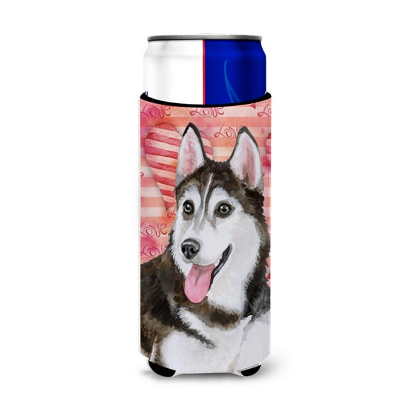 Carolines Treasures BB9799MUK Siberian Husky 2 Love Michelob Ultra Hugger for slim cans Slim Can multicolor