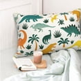 thumbnail image 6 of Kll Dinosaurs And Tropical Leaves Pillow Covers Envelope Closure,Super Soft And Cozy Fuzzy Fleece Pillow Case Cover 20"X30", 6 of 8