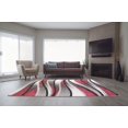 thumbnail image 3 of LaDole Rugs  Durable Waves Abstract Mat in Ivory Red Grey 5'3" x 7'6" (160cm x 230 cm) 5' x 8' Indoor Living Room, Bedroom, Patio, 3 of 4