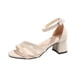 thumbnail image 1 of Sandalias de Correa de Tobillo Negras de Tamaño Más Abierto Correa Cruzada Zapatos de Tacón Grueso Primavera Verano, Tacones de Correa de Tobillo Negro, 1 of 9