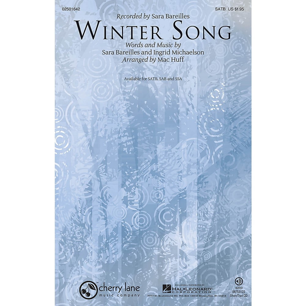 Download Hal Leonard Winter Song Ssa By Sara Bareilles Arranged By Mac Huff Walmart Com Walmart Com