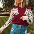 thumbnail image 3 of Suéter de punto de manga larga con estampado de leopardo verde TEELYNN 2023 para mujer, suéteres casuales de otoño e invierno, jersey de cuello redondo, 3 of 5