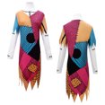 thumbnail image 3 of Disfraz de Jack Skellington Sally, traje de Cosplay de pesadilla antes de Navidad, Top a rayas de Anime, pantalón, uniforme de fiesta de Halloween, regalo para niños, 3 of 5
