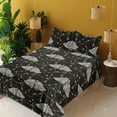 thumbnail image 2 of Ambesonne Moth Design Fitted & Flat Sheet with Sham 3 Pcs Set, Mystic Wingy Animal Art, Twin XL, Mustard Purpleblue White, 2 of 5