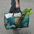 thumbnail image 7 of Hippocampus Large Capacity Reusable Beach Bag with Storage Bins and Shopping Basket - Foldable Oxford Cloth Tote for Beach, Pool, and Laundry, 7 of 7