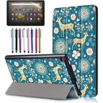 Epicgadget Case for Amazon Fire HD 10 / Fire HD 10 Plus (11th Generation, 2021 Released) - Tri-fold Lightweight Stand Auto Wake/Sleep Folio Cover Case   1 Screen Protector and 1 Stylus (Deer)