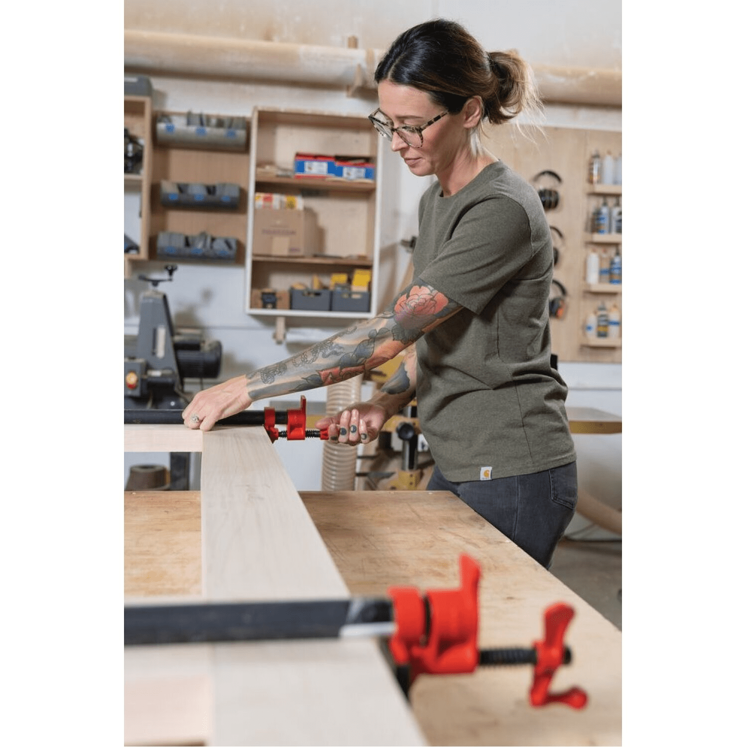 Bessey Bar Clamp, Cast Iron Handle and 1 1/2 in Throat Depth PC12-2