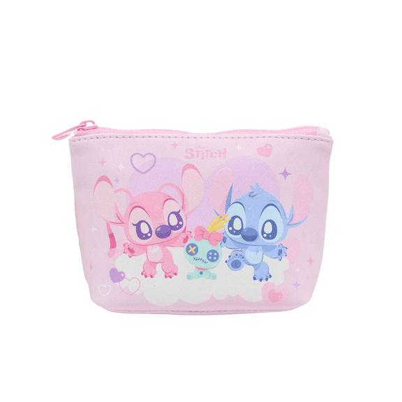 Impressions Vanity Stitch and Angel Cosmetic Pouch for Women with Stitch Artwork and Lined Interior