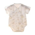 thumbnail image 3 of Bovxnpu Baby Girl Bodysuit, Infant Baby Cotton Bodysuits, Baby Short Sleeved Thin Cotton Belly Protection Baby Jumpsuit Newborn Clothes 9 Months, 3 of 4