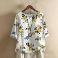 thumbnail image 2 of Patlollav Womens Plus Size Summer Tops Women Causal Round Neck Print Blouse 1/2 Sleeve T-Shirt, 2 of 6
