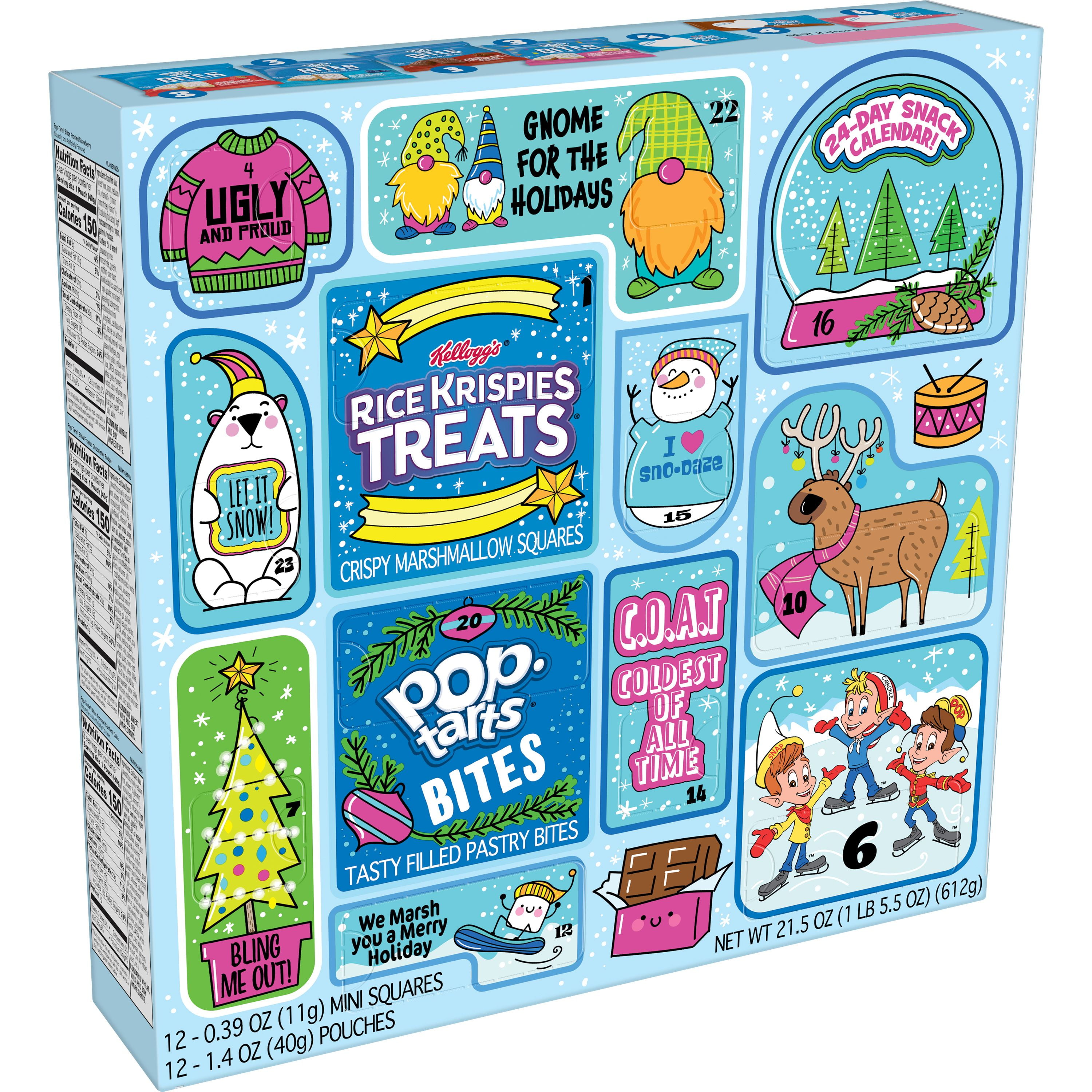 Kellogg's 24-Day Snack Calendar, Variety Pack, 24 Ct, 21.5 Oz, Box