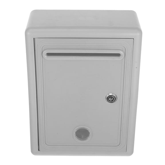 Clispeed Lockable Suggestion Box with Slot Grey Metal Collection and Donation Box