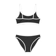 thumbnail image 5 of Women's Low Waisted Bikini Ribbed Two Piece Swimsuit Color Block Bathing Suit Women's Sports Bikini Set With Adjustable Shoulder Straps, 5 of 9