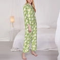 thumbnail image 3 of Honeii Daisies Flowers print Women's Pajama Sets Long Sleeve Button Down Sleepwear Nightwear Soft Pjs Lounge Sets-X-Large, 3 of 7