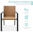 thumbnail image 3 of Yunken Set of 2 Stackable Outdoor Wicker Dining Chairs, All-Weather Armchairs with Steel Frame - Natural, 3 of 7
