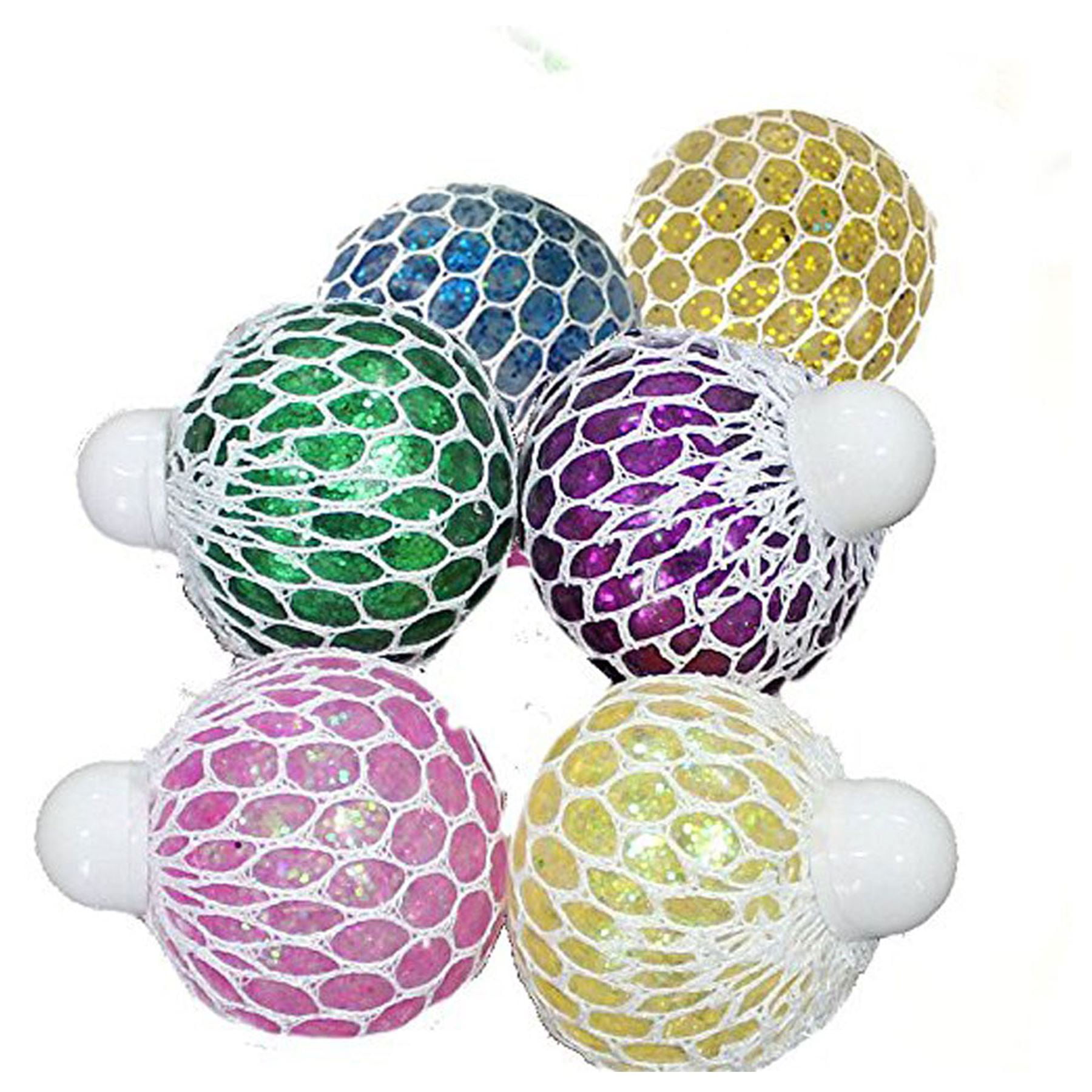 Box of 12 Mesh Ball 7cm with Pearl Assorted Colors 