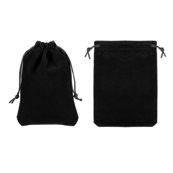 Uxcell Headphone Bag, 2 Pcs 5.91x4.72 Inch Travel Headset Carrying Pouch Soft Drawstring for Over-Ear Headphones, Black