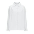 thumbnail image 5 of Dazajoo Cotton and Linen Shirts Women Summer Solid Color Long Sleeve Tops with Pockets 2025 Lightweight Casual Button Down Lapel Blouses,White,XXL, 5 of 7
