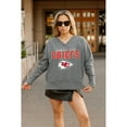thumbnail image 6 of Women's Gameday Couture  Gray Kansas City Chiefs French Terry V-Neck Pullover Sweatshirt, 6 of 7