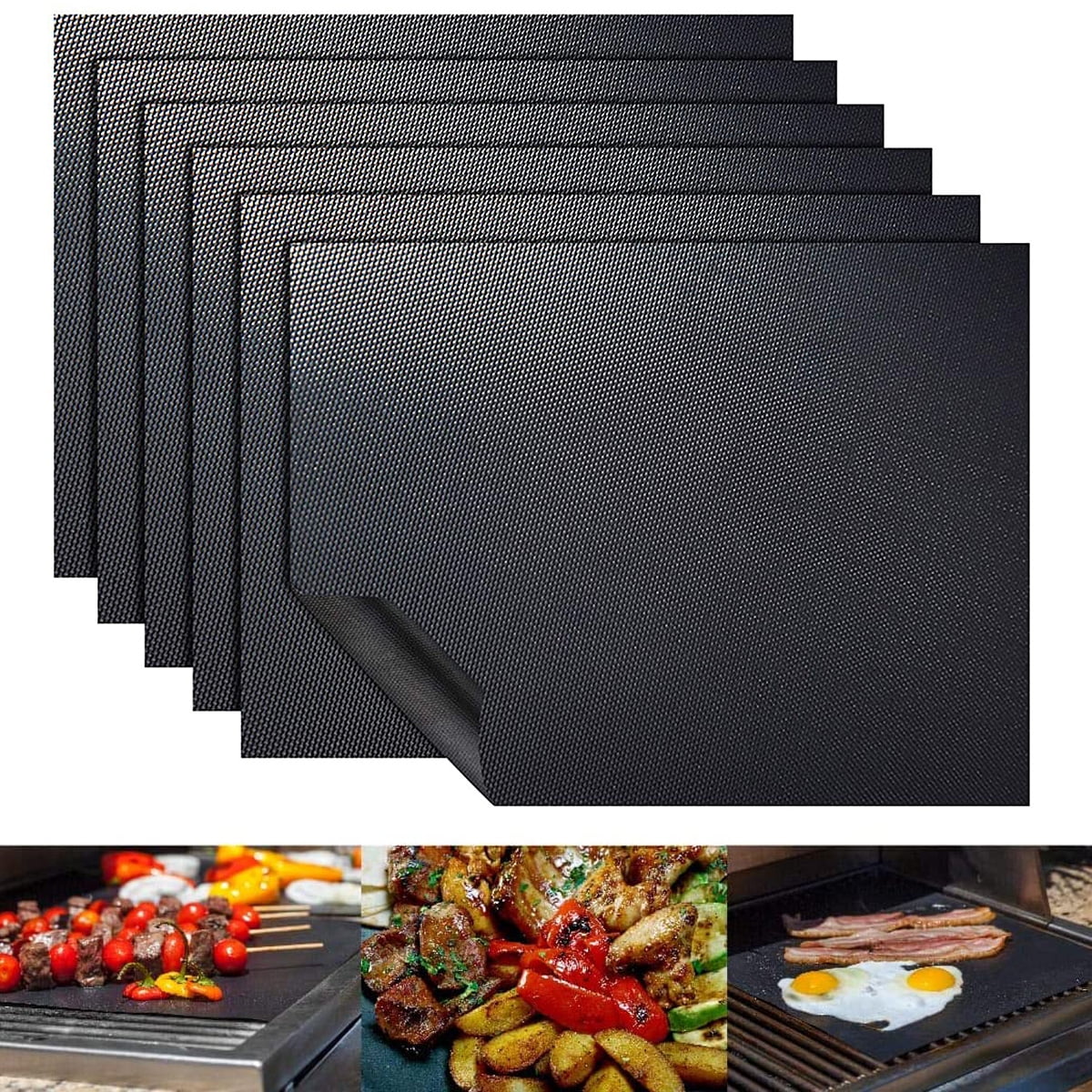 Seenda 10 PCS Grill Mat, NonStick BBQ Mats, Easy to Clean, for