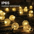 thumbnail image 3 of 2 luces solares de cadena de 50 LED de 32 pies con forma de globo de cristal para exteriores, impermeables, con 8 modos de iluminación para jardín y patio, 3 of 8