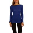 thumbnail image 1 of Free People Womens Eyes Wide Open Basic T-Shirt, Blue, Large, 1 of 5