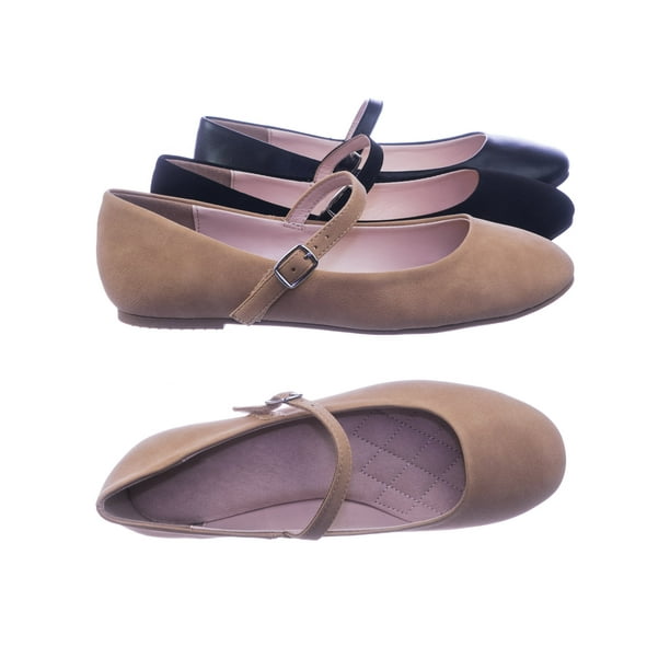 City Classified - Hookup by City Classified, Women Comfortable Padded Mary-Jane Round Toe Ballet