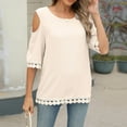 thumbnail image 2 of Womens Tops Puff Short Sleeve Shirts Pleated T Shirts Dressy Casual Business Trendy Summer Tunic Blouse, 2 of 2
