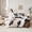 White Brown 02, variant on Manfei Kawaii Bull Bedding Full Size, Daisy Groovy Bedding Sets Full Size, Farmhouse Animal Reversible Comforter Sets with Sheets, Microfiber Room Decor, 7 Pieces