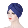 thumbnail image 2 of GreatBaby Ladies' Fashion Solid Color Hat Muslim Headband Hat Spring Summer For Daily Wear Knit Functional and Stylish Choice(Blue,Free Size), 2 of 2