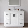 thumbnail image 2 of Wyndham Collection Miranda 42" Marble&Wood Single Bathroom Vanity in White/Black, 2 of 7