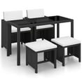 thumbnail image 1 of vidaXL Ensemble de Salle à Manger Extérieur 5 Pcs avec Coussins Poly Rotin Noir, 1 of 7