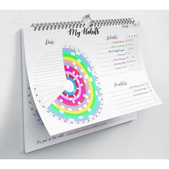 Habit Tracker Calendar, Monthly, Weekly, Daily Habit Planner Tracker with Motivation Journal