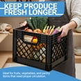 thumbnail image 4 of MIRAMAR Milk Crate, Stackable Plastic Storage Bin with Handles, 16 Qt, Black, 2 Pack, 4 of 7