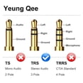 thumbnail image 3 of Yeung Qee Cable auxiliar de 3,5 mm, 6 pies, 3,5 mm, cable de audio estéreo macho a macho trenzado de nailon, adaptador de entrada auxiliar de audio para auriculares, altavoz estéreo para el hogar y el, 3 of 5