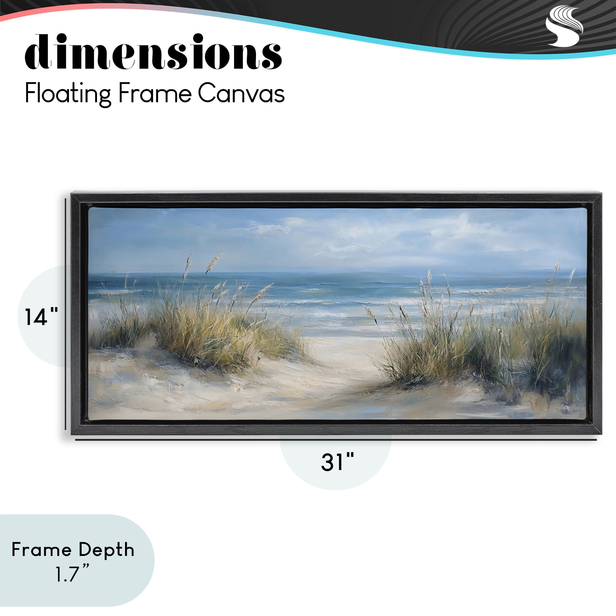 Stupell Industries Coastal Peace Dunes Black Framed Floater Canvas Wall Art, design by LSR Design Studio