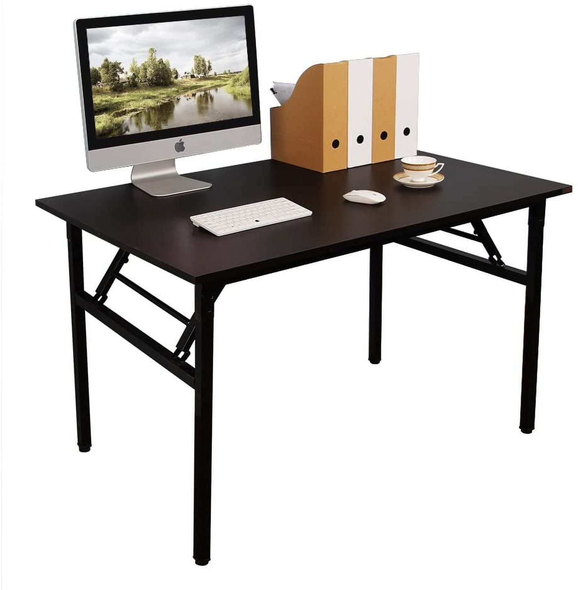 SOGES 39.4 inches Computer Desk for Small Space Small Folding Table, Black