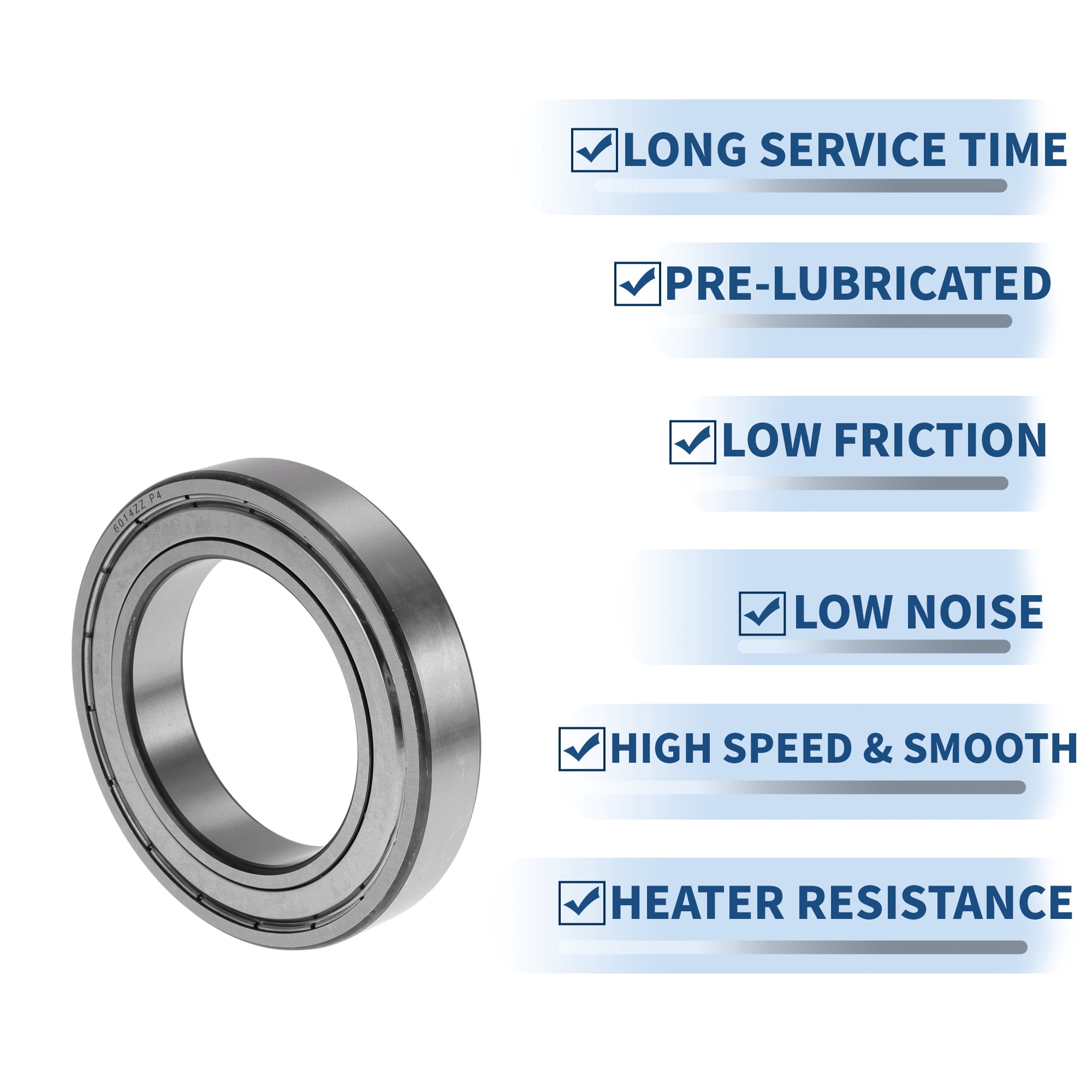Unique Bargains 6014ZZ Deep Groove Ball Bearings 70x110x20mm P4 Double Metal Seal Lubricated Bearings 1 Pcs Car Silver Tone