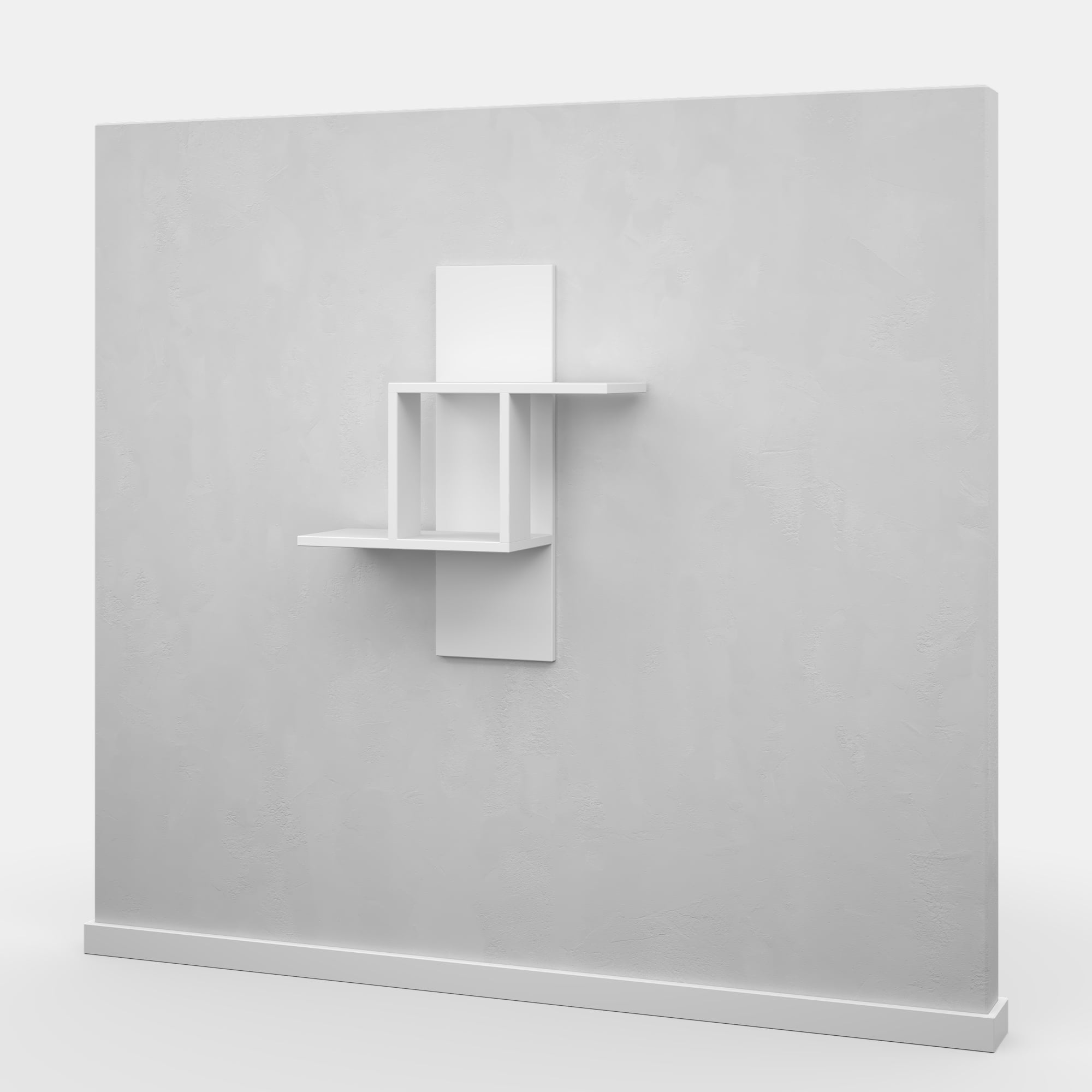 Ada Home Decor Furniture 25.2" 2 Tier White Waverley Modern Wall Shelf