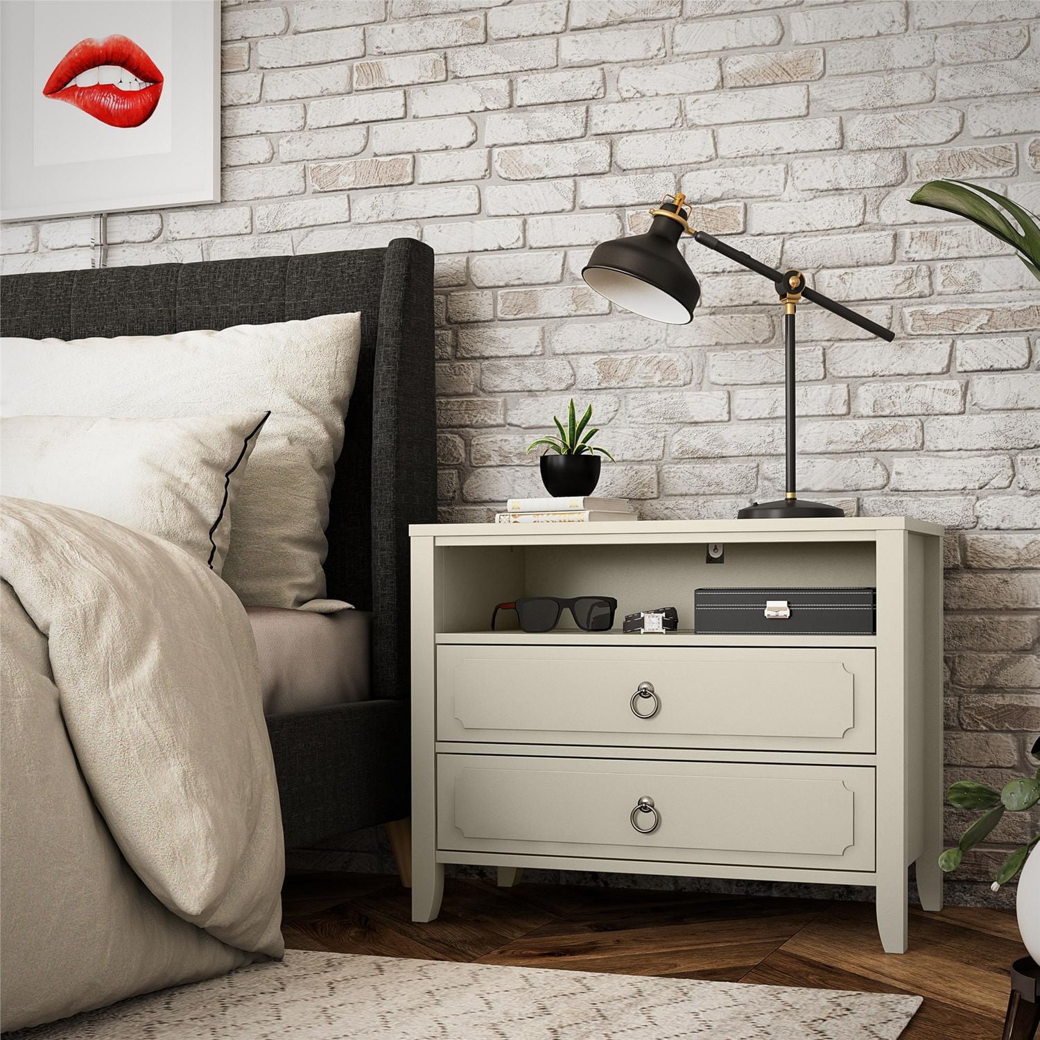Novogratz Her Majesty 2 Drawer Nightstand
