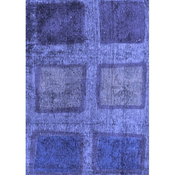 Ahgly Company Indoor Rectangle Abstract Blue Modern Area Rugs, 3' x 5'