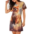 thumbnail image 2 of Fotbe Cute Cloud Pomeranian Bata de Dormir para Mujer con Estampado, Camisón de Algodón de Manga Corta, Ropa de Dormir Casual, 2 of 6