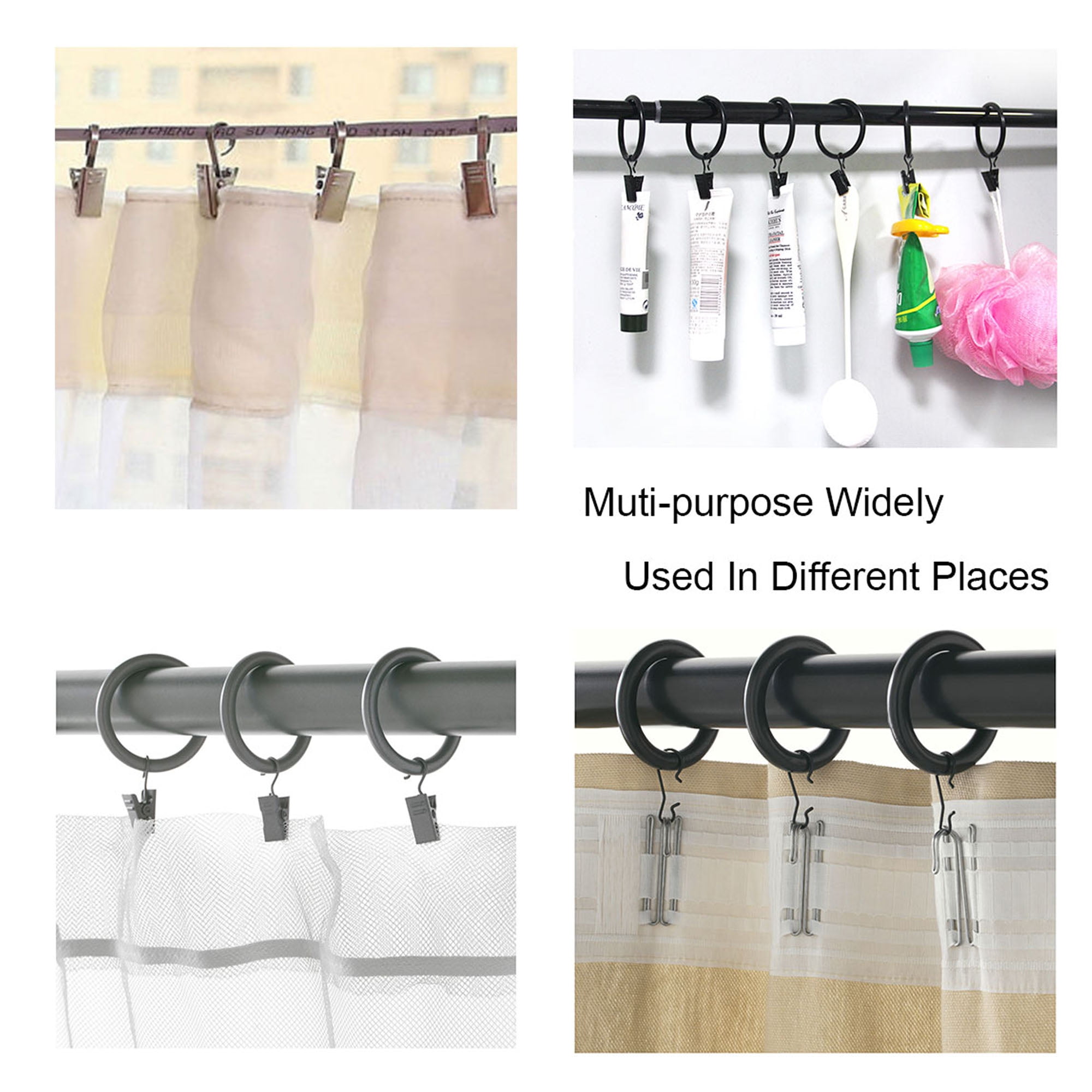 26 Anelli Per Tenda Da Doccia, 70 X 40 Mm, Ganci Per Tenda Da Doccia, Anelli Per Tende, Ganci Per Tende, Per Bagno, Soggiorno, Camera Da Letto, Cucina ( Argento - 5