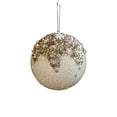 thumbnail image 2 of 3.94in Foam Christmas Bauble, Gold Sequin & Pearl Accent Pendant, Crackle Finish Hanging Ornament, Elegant Christmas Tree Decoration for Home & Holiday Party Arrangements, 2 of 6