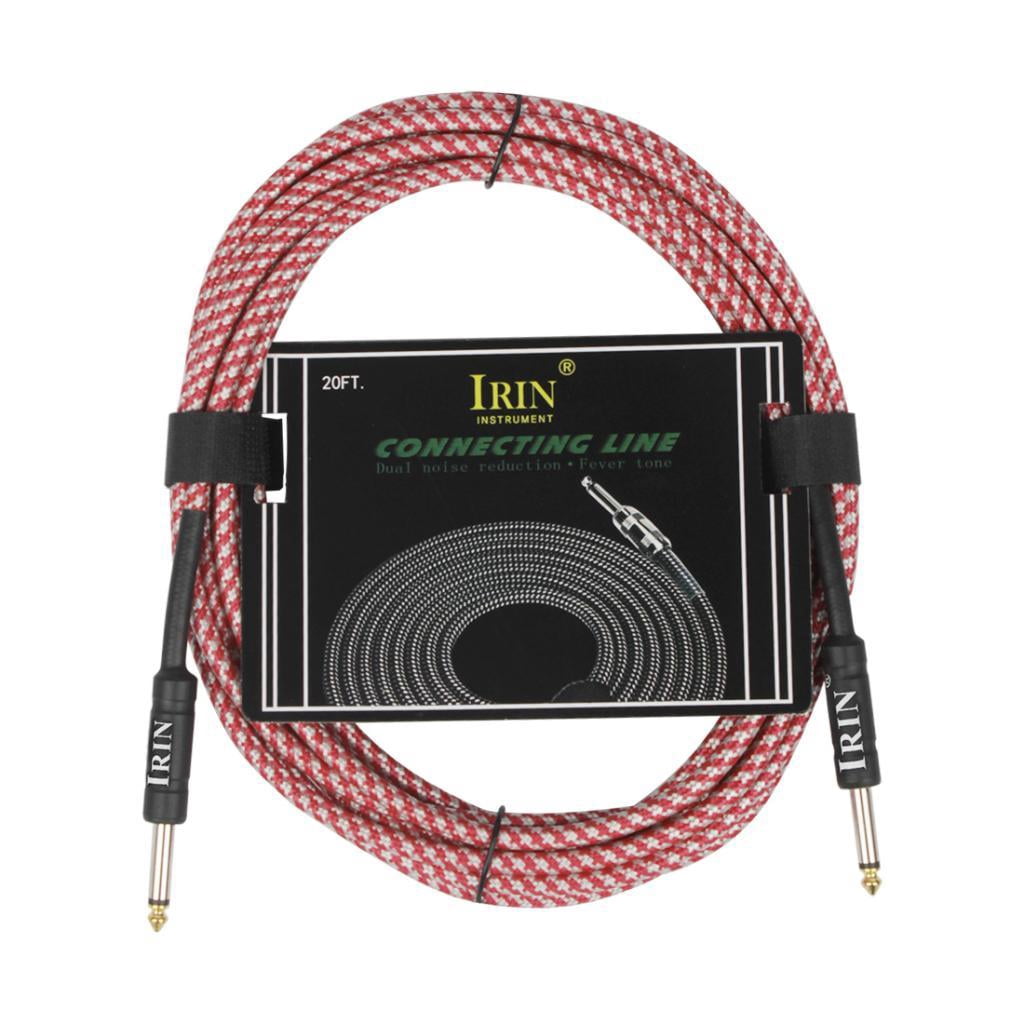 LeeQinersw 6m Instrument Cable 1/4inch Amp Cord for Electric Guitar Bass Parts Pink