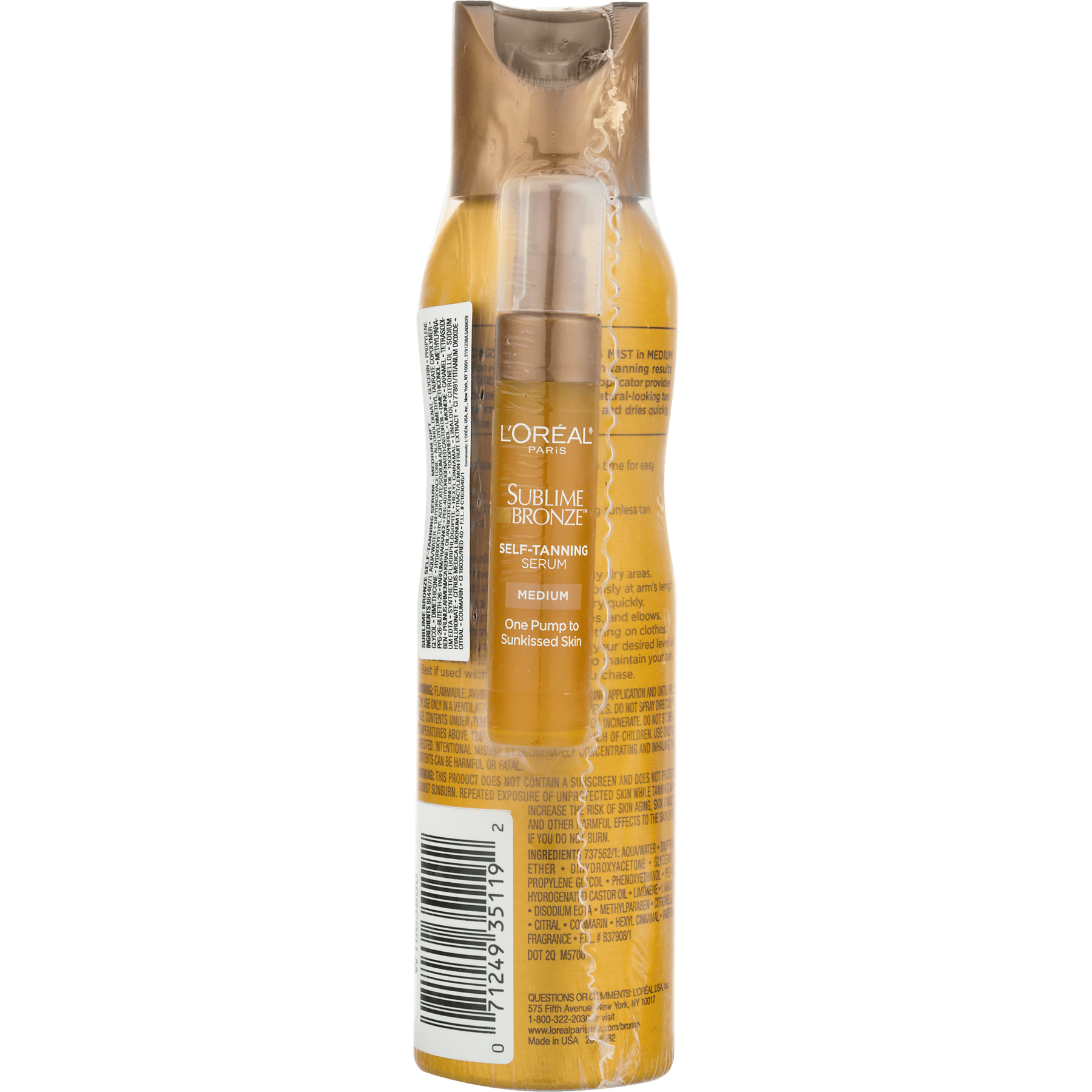 L'Oreal Paris Sublime Bronze Self-Tanning Mist Medium, 4.6 OZ