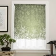 thumbnail image 4 of Sage Green Snowflakes Christmas Semi Sheer Curtains Drapes for Living Room,Bedroom,French Doors Window 96 Inches Long,Winter Xmas Snowflake Rod Pocket Chiffon Curtain Drapery Voile Draperies Panel, 4 of 6