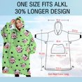 thumbnail image 4 of Oversized Wearable Blanket Hoodie,Green Cow Spot Pattern Sherpa Blanket Hoodie with Super Pockets,Super Warm Fuzzy Pullover for Women & Men, 4 of 6