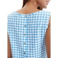 thumbnail image 6 of DARING DIVA Women's Gingham Summer Crop Tank Tops Button Back Sleeveless Shirts XL Blue, 6 of 7